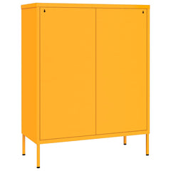 vidaXL Drawer Cabinet Mustard Yellow 80x35x101.5 cm Steel 5