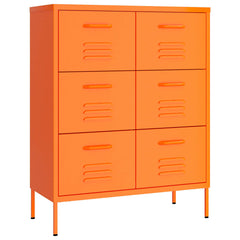 vidaXL Drawer Cabinet Orange 80x35x101.5 cm Steel 2