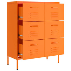 vidaXL Drawer Cabinet Orange 80x35x101.5 cm Steel 6