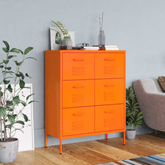 vidaXL Drawer Cabinet Orange 80x35x101.5 cm Steel 1