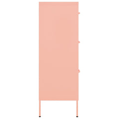 vidaXL Drawer Cabinet Pink 80x35x101.5 cm Steel 4
