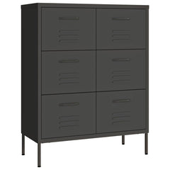 vidaXL Drawer Cabinet Anthracite 80x35x101.5 cm Steel 2