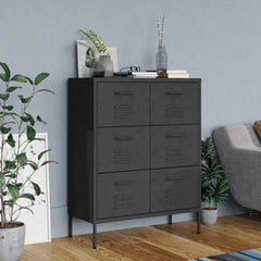 vidaXL Drawer Cabinet Anthracite 80x35x101.5 cm Steel 1