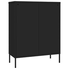 vidaXL Drawer Cabinet Black 80x35x101.5 cm Steel 5