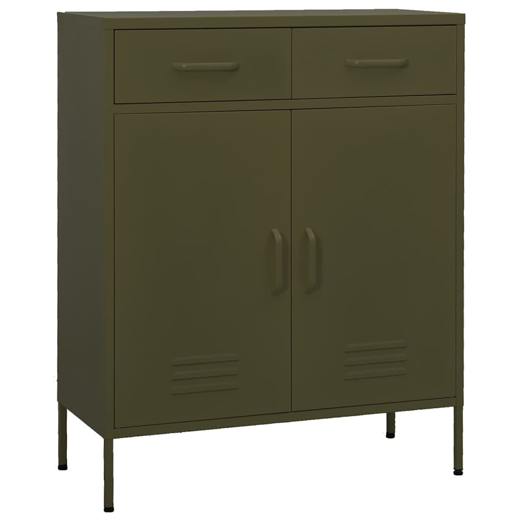 vidaXL Storage Cabinet Olive Green 80x35x101.5 cm Steel 1
