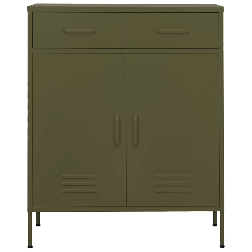 vidaXL Storage Cabinet Olive Green 80x35x101.5 cm Steel 2