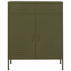 vidaXL Storage Cabinet Olive Green 80x35x101.5 cm Steel 2