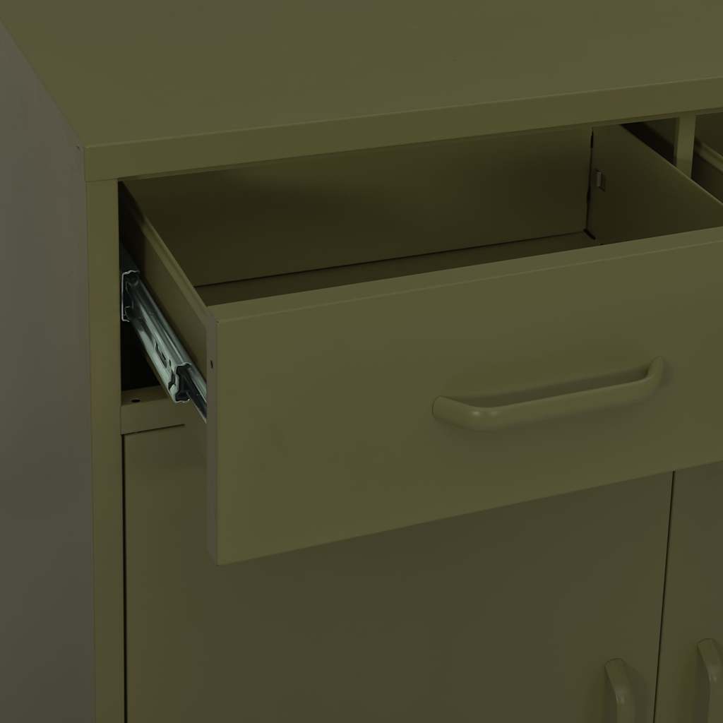 vidaXL Storage Cabinet Olive Green 80x35x101.5 cm Steel 6