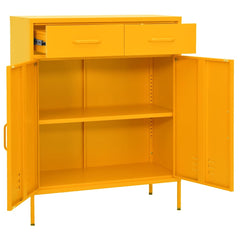 vidaXL Storage Cabinet Mustard Yellow 80x35x101.5 cm Steel 5