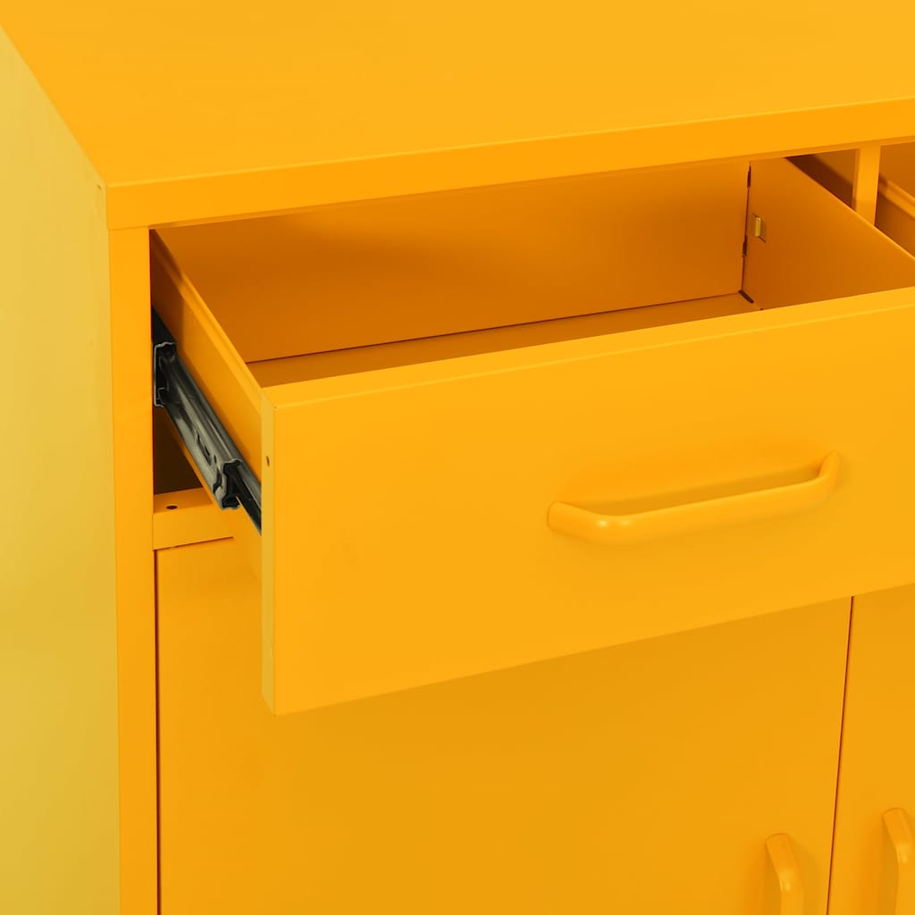 vidaXL Storage Cabinet Mustard Yellow 80x35x101.5 cm Steel 6