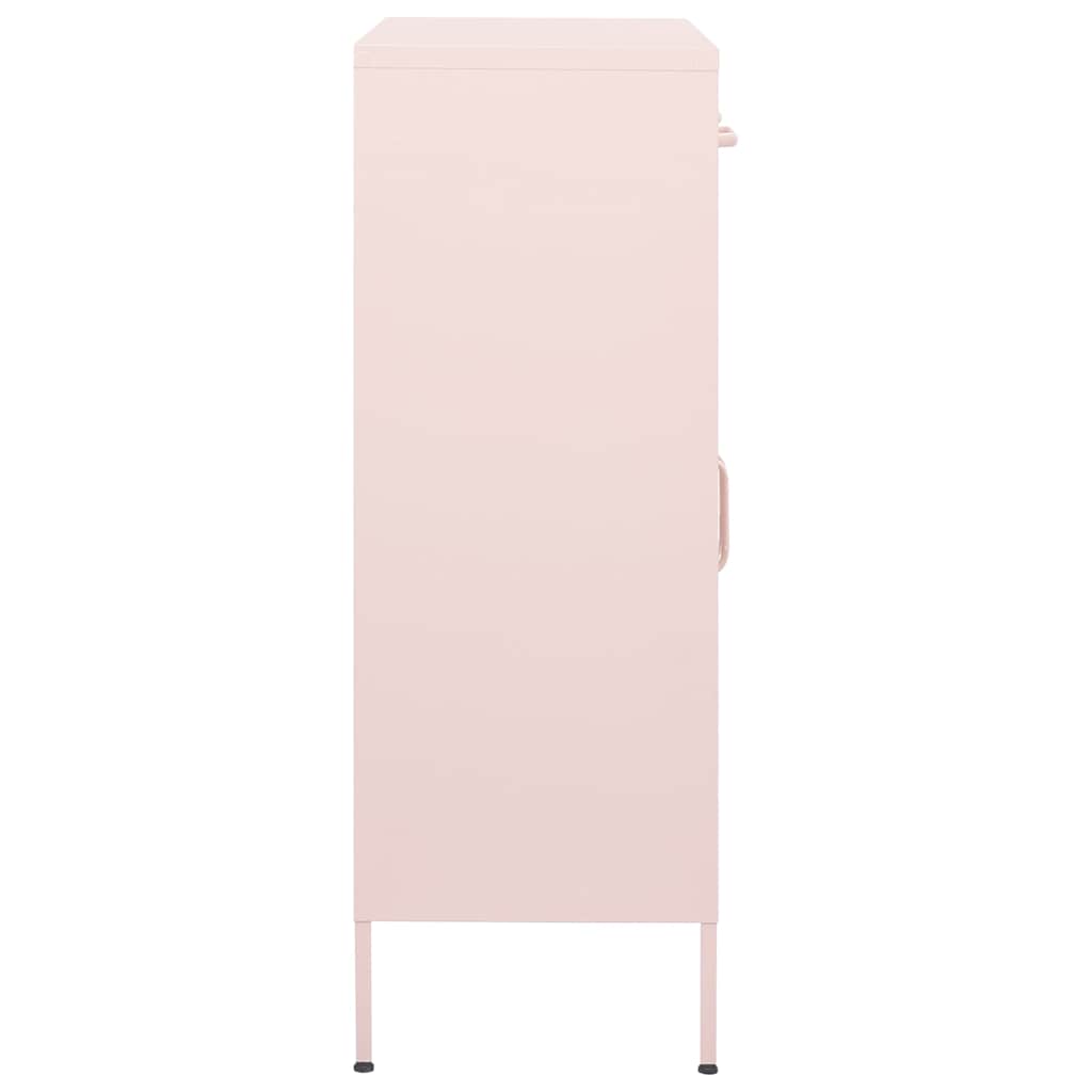 vidaXL Storage Cabinet Pink 80x35x101.5 cm Steel 3