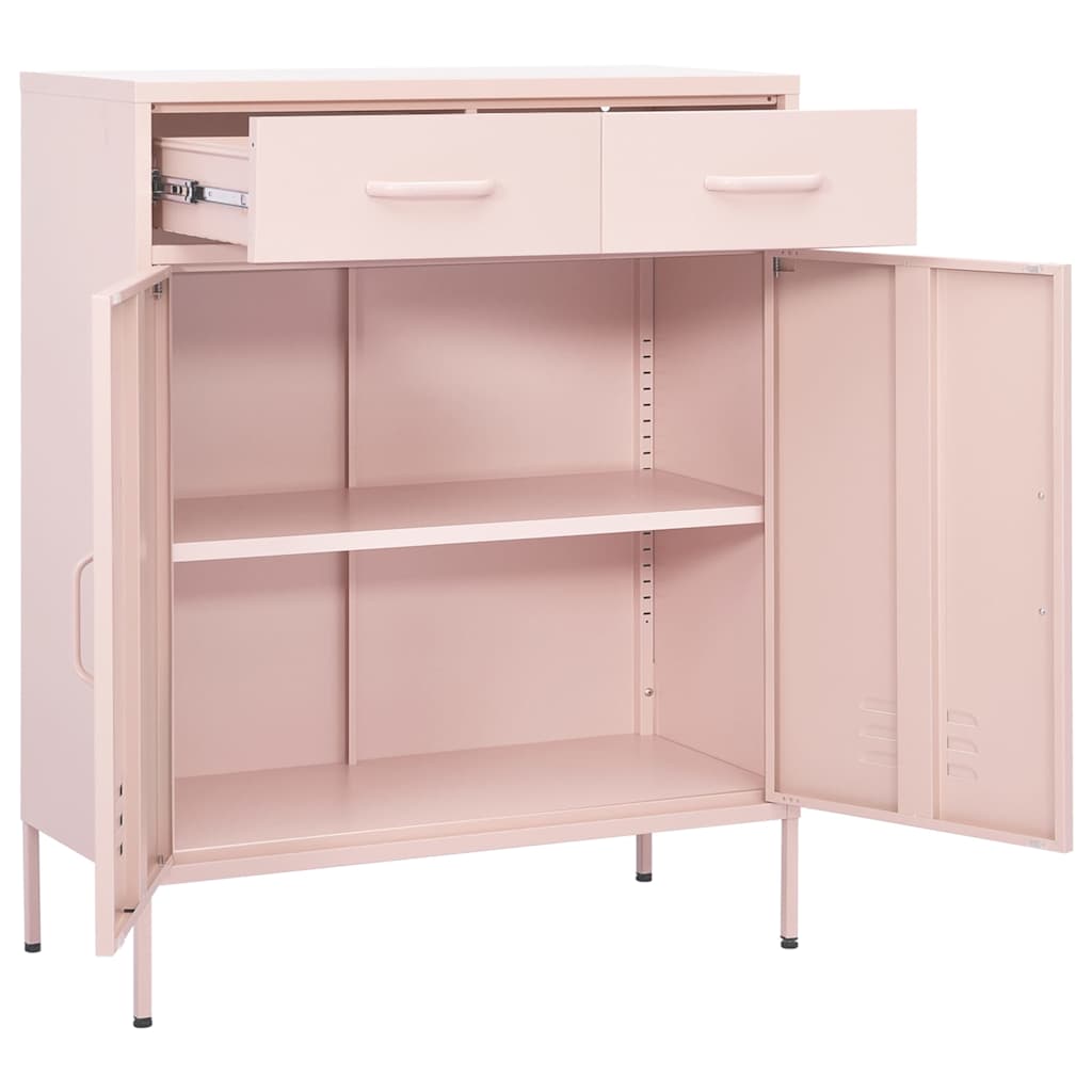 vidaXL Storage Cabinet Pink 80x35x101.5 cm Steel 5