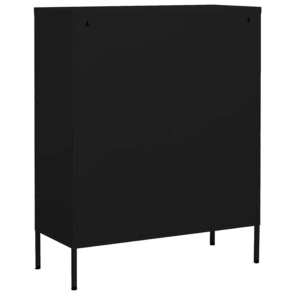 vidaXL Storage Cabinet Black 80x35x101.5 cm Steel 4
