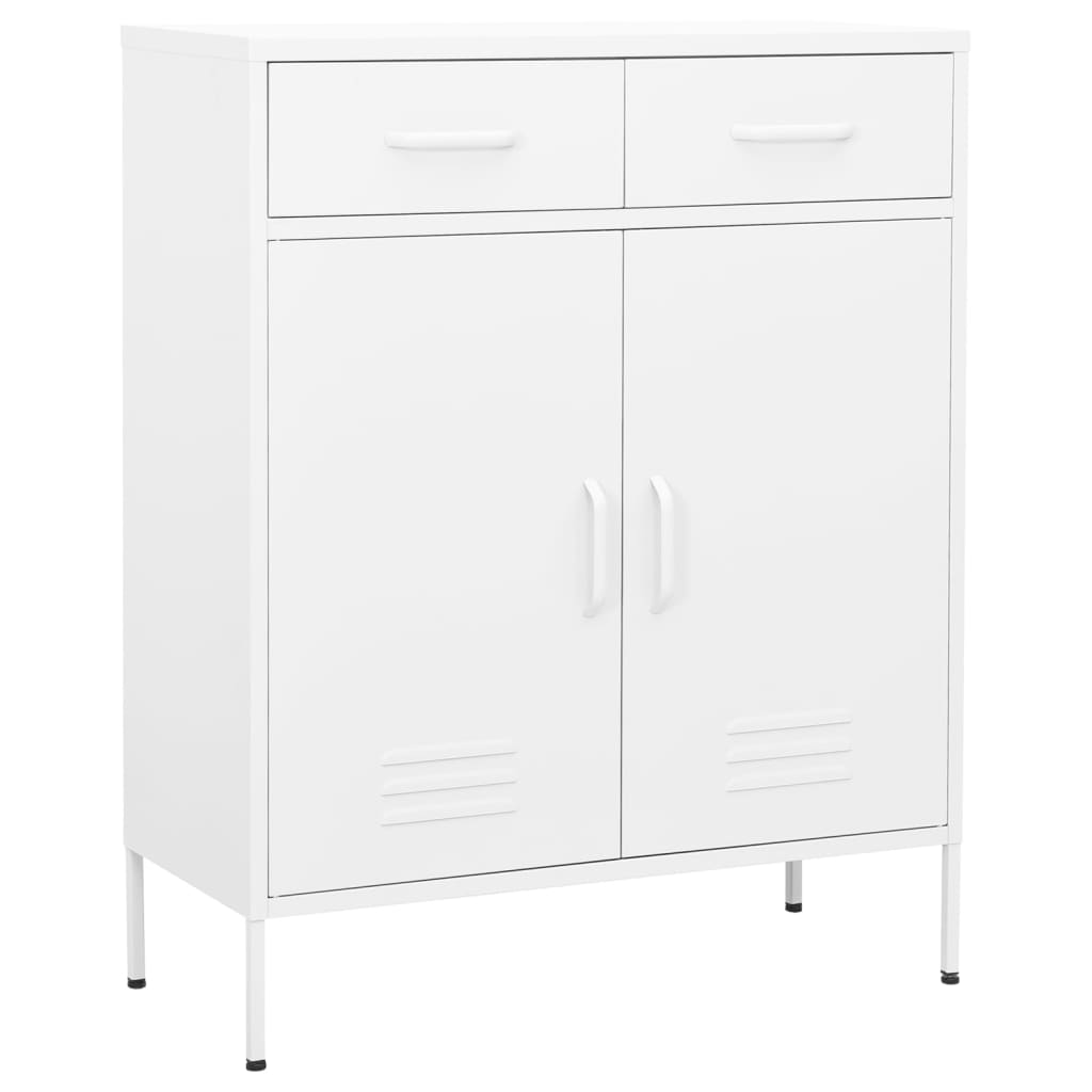 vidaXL Storage Cabinet White 80x35x101.5 cm Steel 1