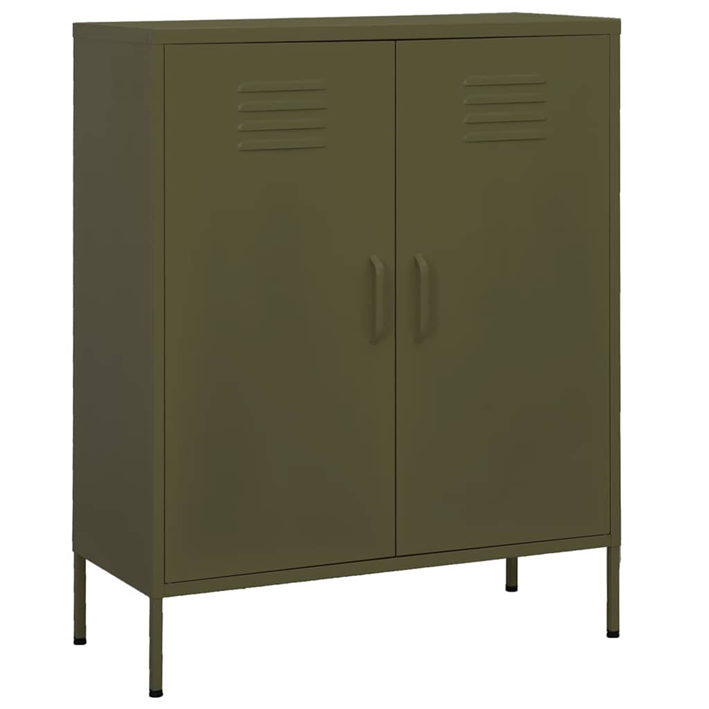 vidaXL Storage Cabinet Olive Green 80x35x101.5 cm Steel 1