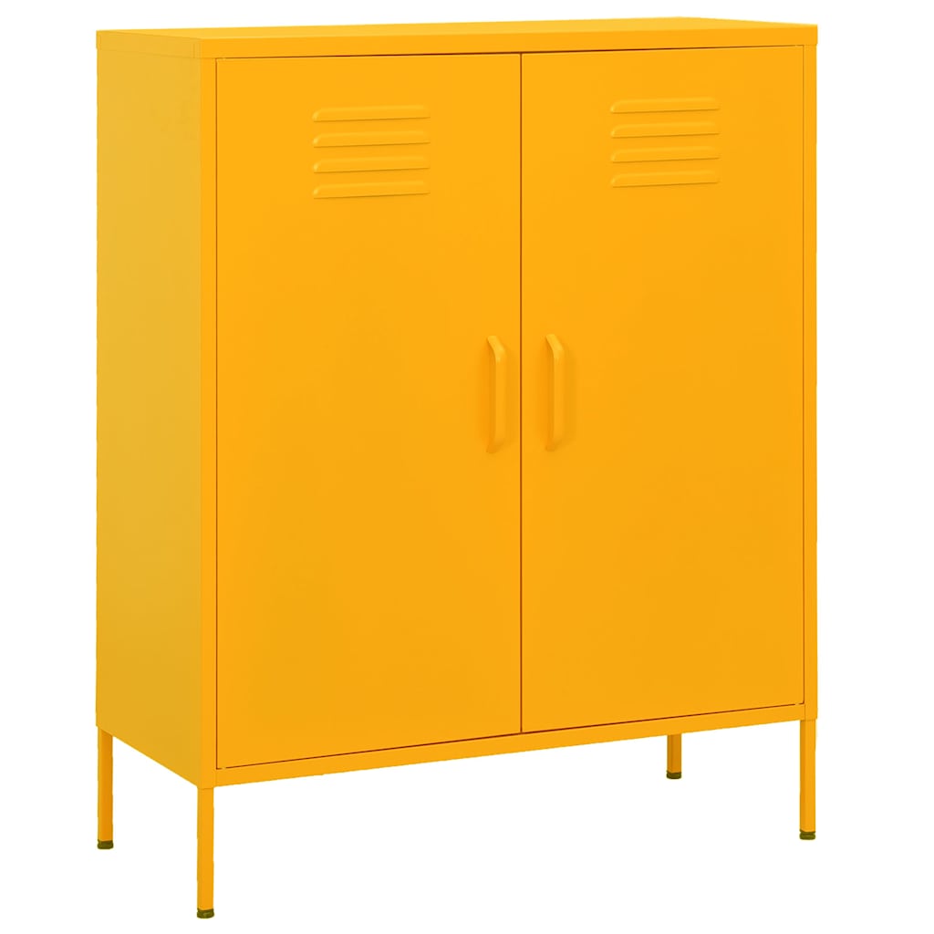 vidaXL Storage Cabinet Mustard Yellow 80x35x101.5 cm Steel 1
