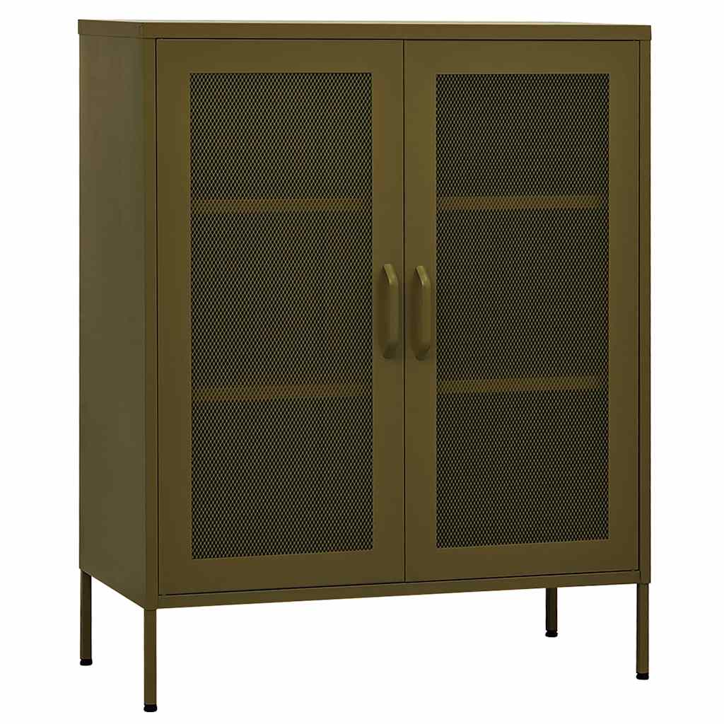 vidaXL Storage Cabinet Olive Green 80x35x101.5 cm Steel 2