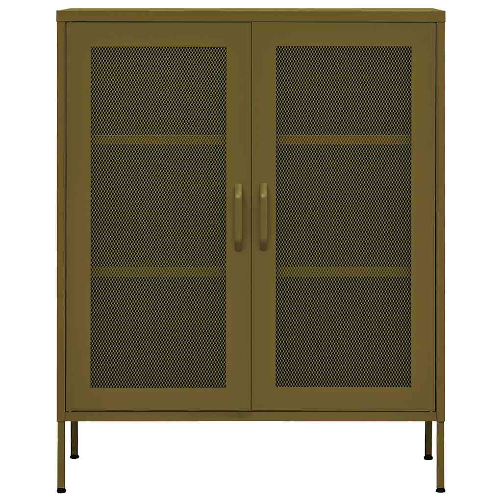 vidaXL Storage Cabinet Olive Green 80x35x101.5 cm Steel 3