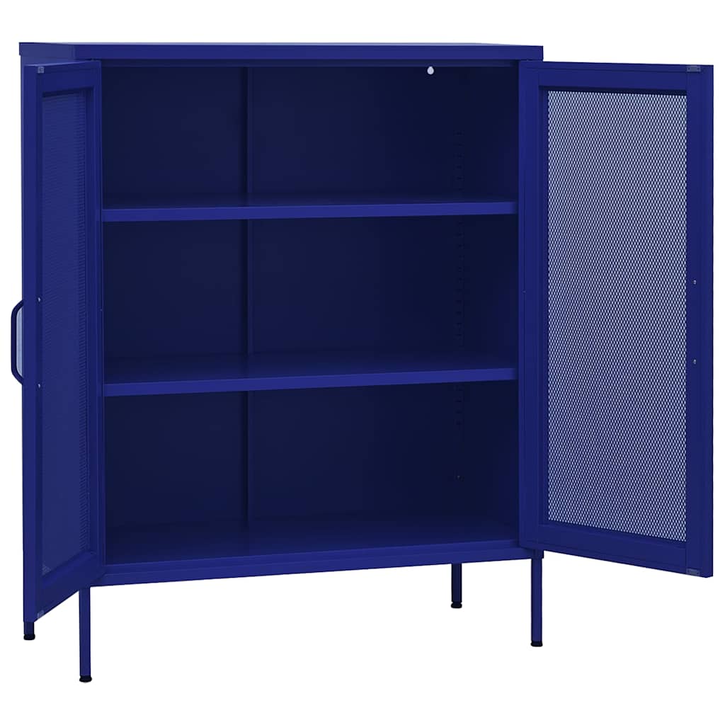 vidaXL Storage Cabinet Navy Blue 80x35x101.5 cm Steel 4