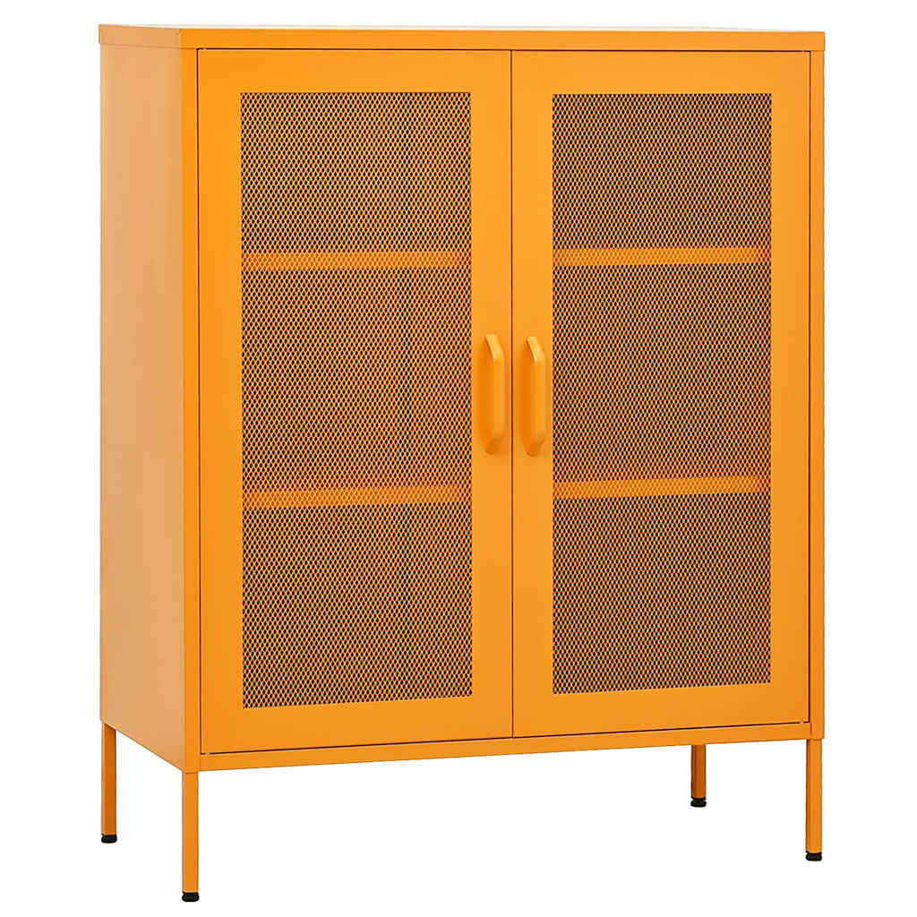 vidaXL Storage Cabinet | Mustard Yellow | Steel | 80x35x101.5 cm 2