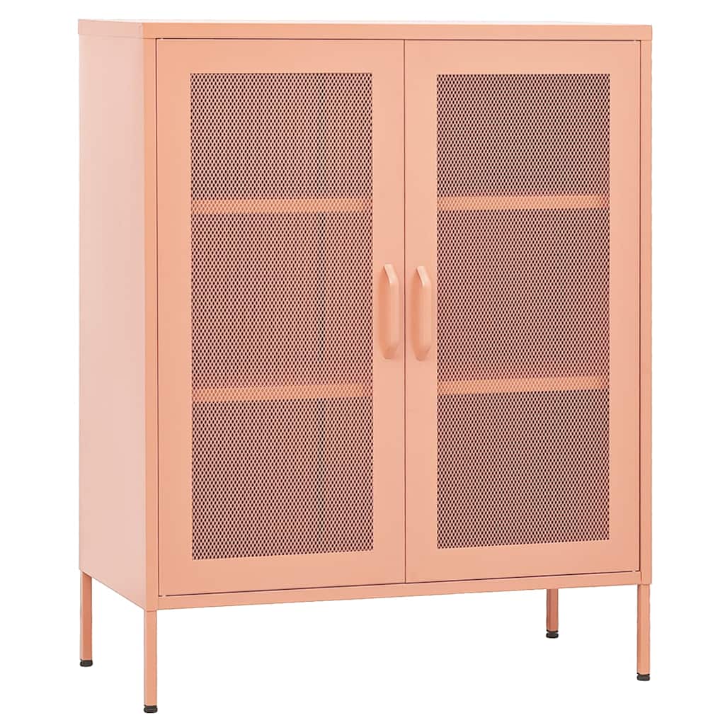 vidaXL Storage Cabinet Pink 80x35x101.5 cm Steel 2