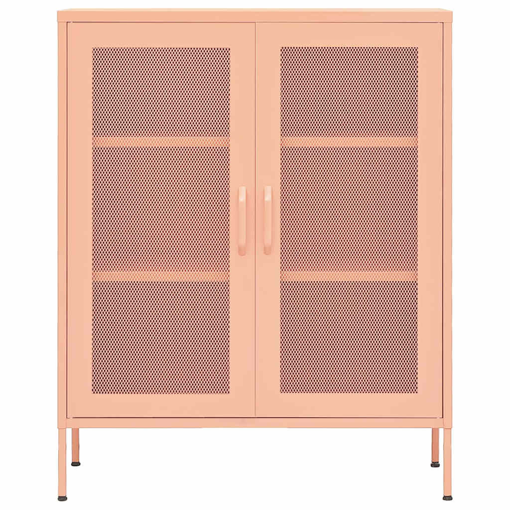 vidaXL Storage Cabinet Pink 80x35x101.5 cm Steel 3