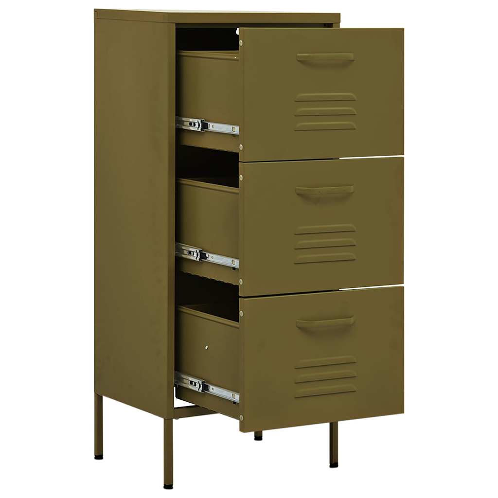 vidaXL Storage Cabinet Olive Green 42.5x35x101.5 cm Steel 6
