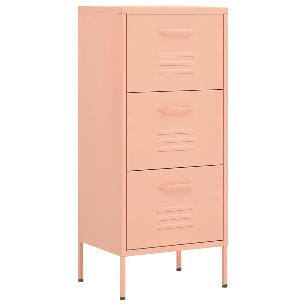 vidaXL Storage Cabinet Pink 42.5x35x101.5 cm Steel 2