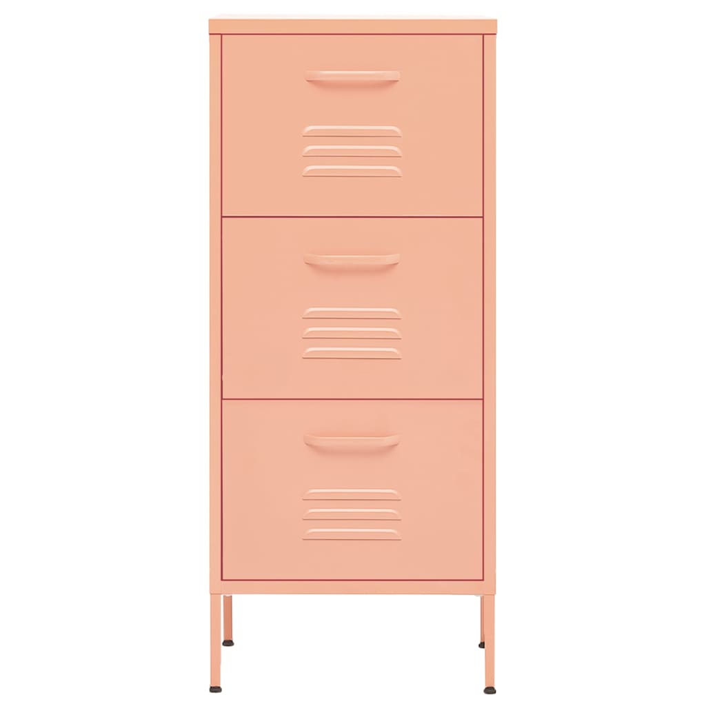 vidaXL Storage Cabinet Pink 42.5x35x101.5 cm Steel 3