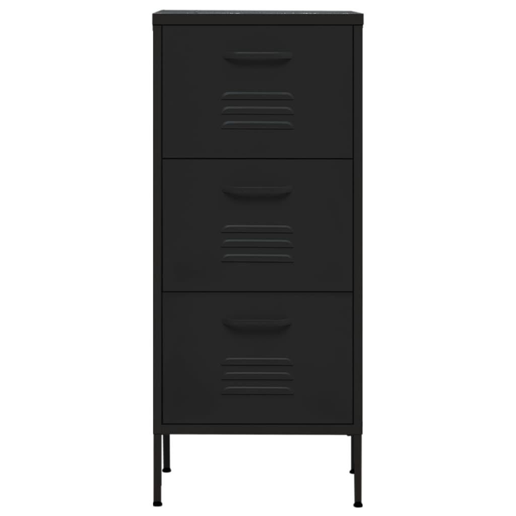 vidaXL Storage Cabinet Black 42.5x35x101.5 cm Steel 3