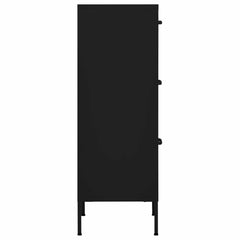 vidaXL Storage Cabinet Black 42.5x35x101.5 cm Steel 4