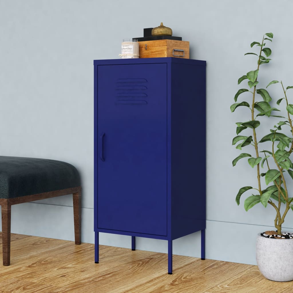 vidaXL Storage Cabinet Navy Blue 42.5x35x101.5 cm Steel 1
