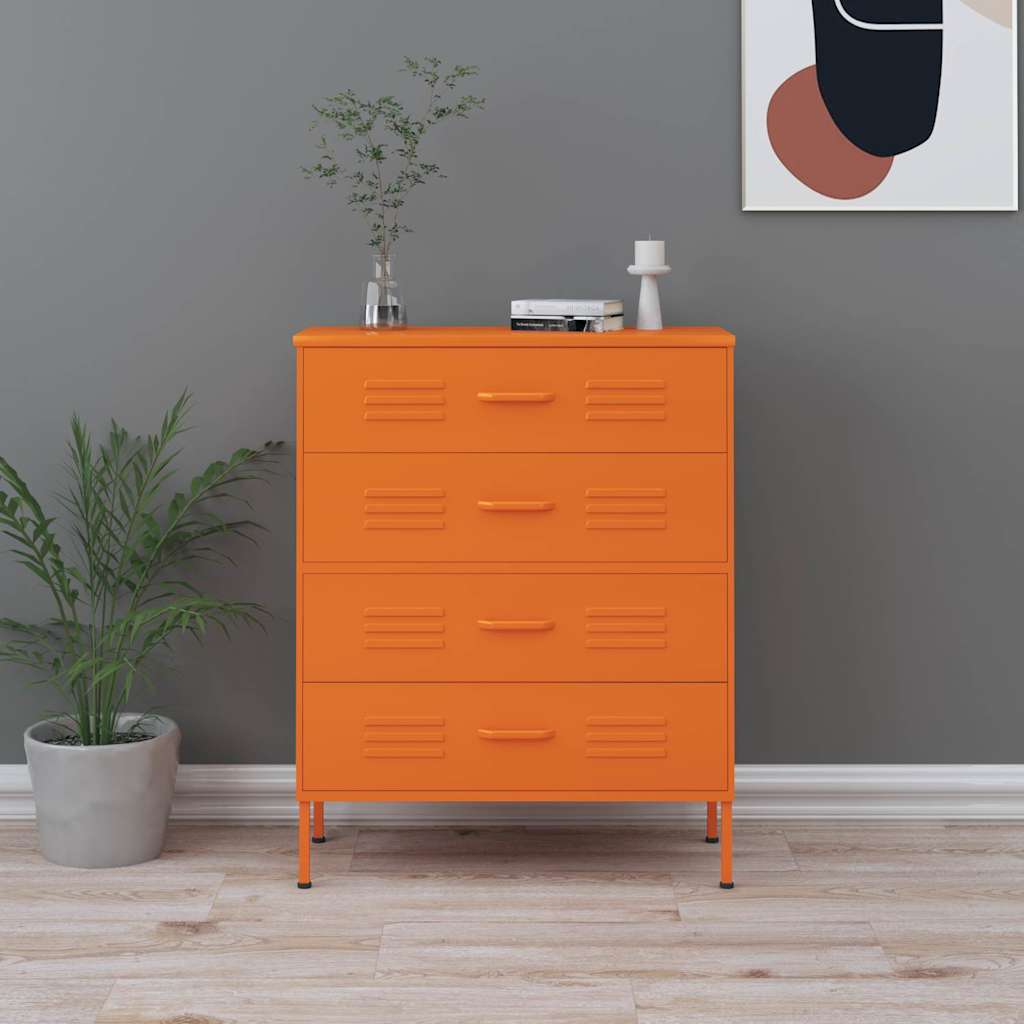 Chest of Drawers 80x35x101,5 cm Steel Orange