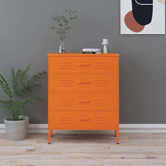 Chest of Drawers 80x35x101,5 cm Steel Orange