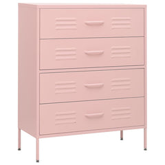 Chest of Drawers 80x35x101,5 cm Steel Pink