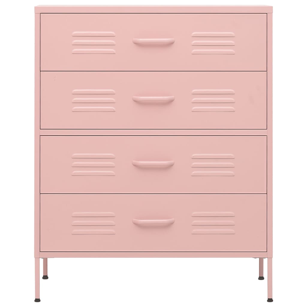 Chest of Drawers 80x35x101,5 cm Steel Pink