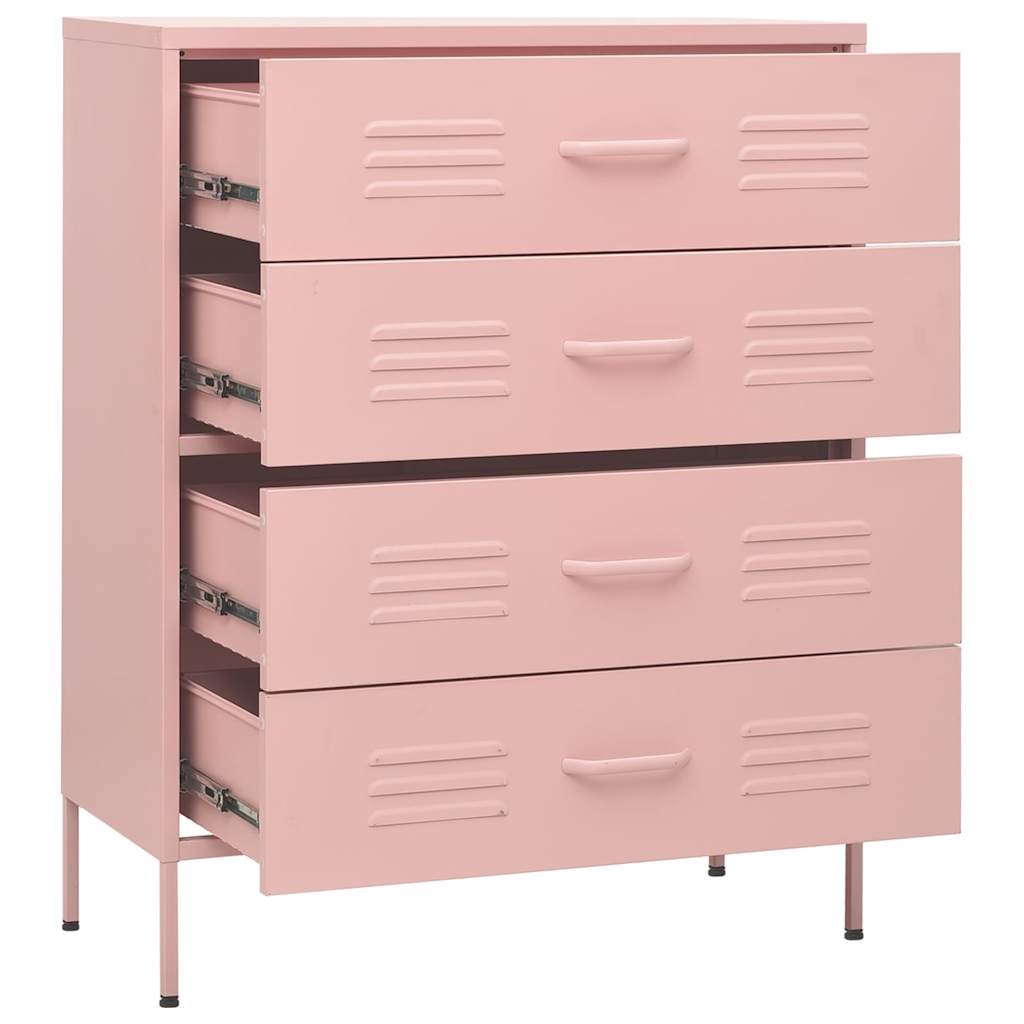 Chest of Drawers 80x35x101,5 cm Steel Pink