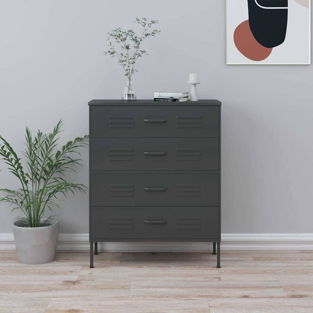 Chest of Drawers 80x35x101,5 cm Steel Anthracite