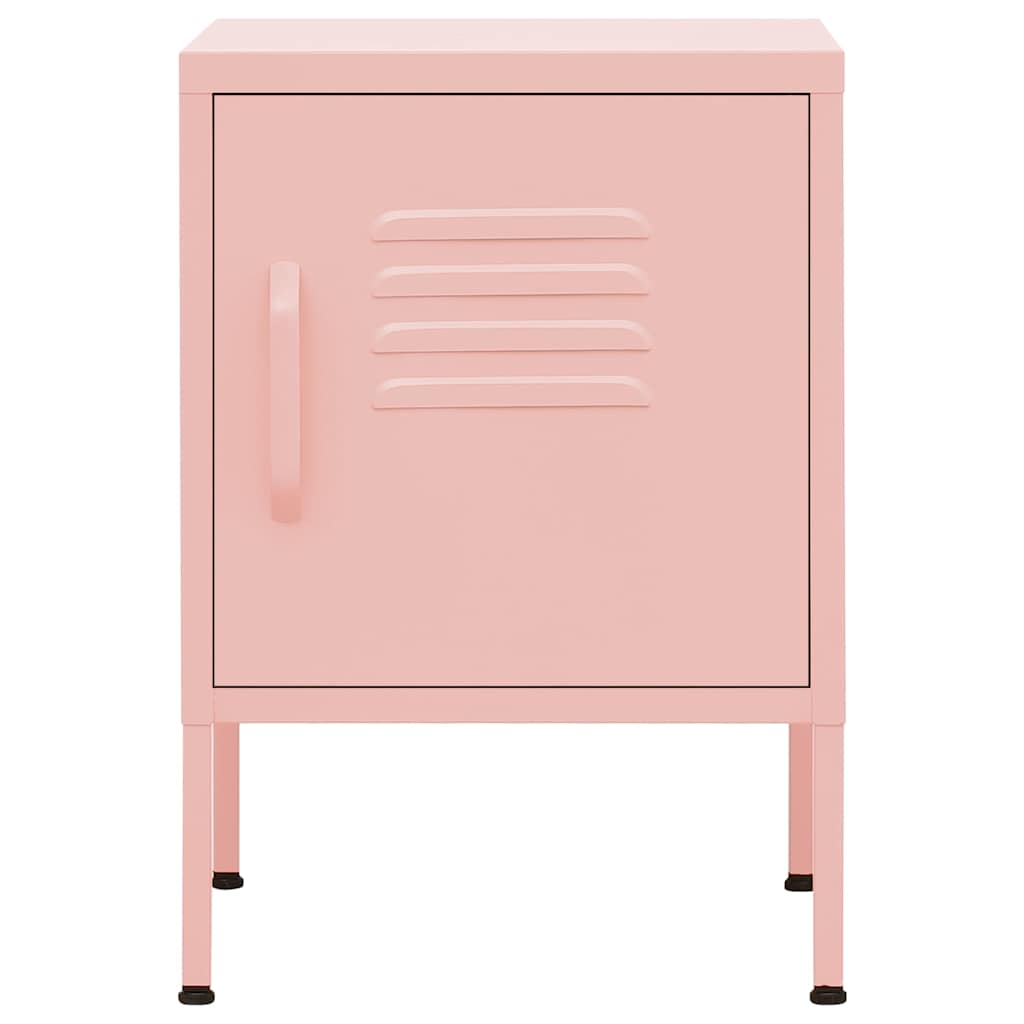 vidaXL Nightstand | Pink | Steel | Small | Levelers | Nightstand | Square 3