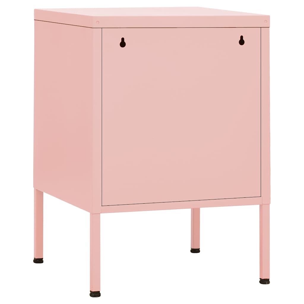 vidaXL Nightstand | Pink | Steel | Small | Levelers | Nightstand | Square 5