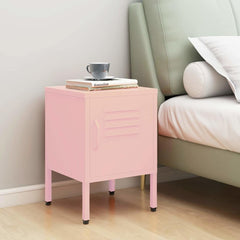 vidaXL Nightstand | Pink | Steel | Small | Levelers | Nightstand | Square 1