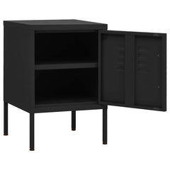 vidaXL Nightstand | Black | Steel | Compact | Nightstand | Square | Modern 4