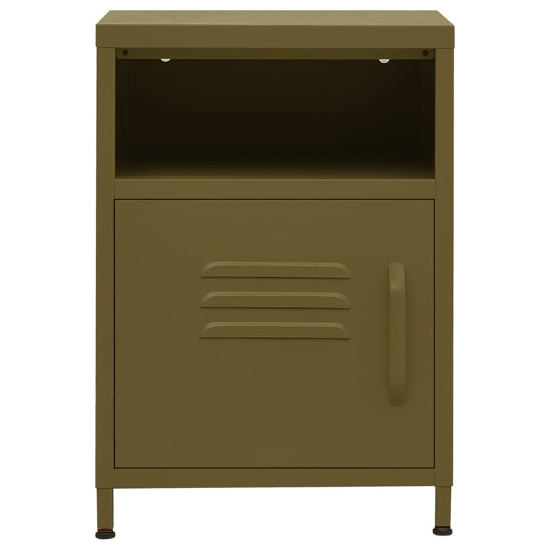 Nightstand Olive Green 35x35x51 cm Steel