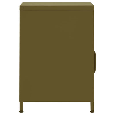 Nightstand Olive Green 35x35x51 cm Steel