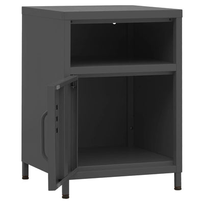 Nightstand Anthracite 35x35x51 cm Steel