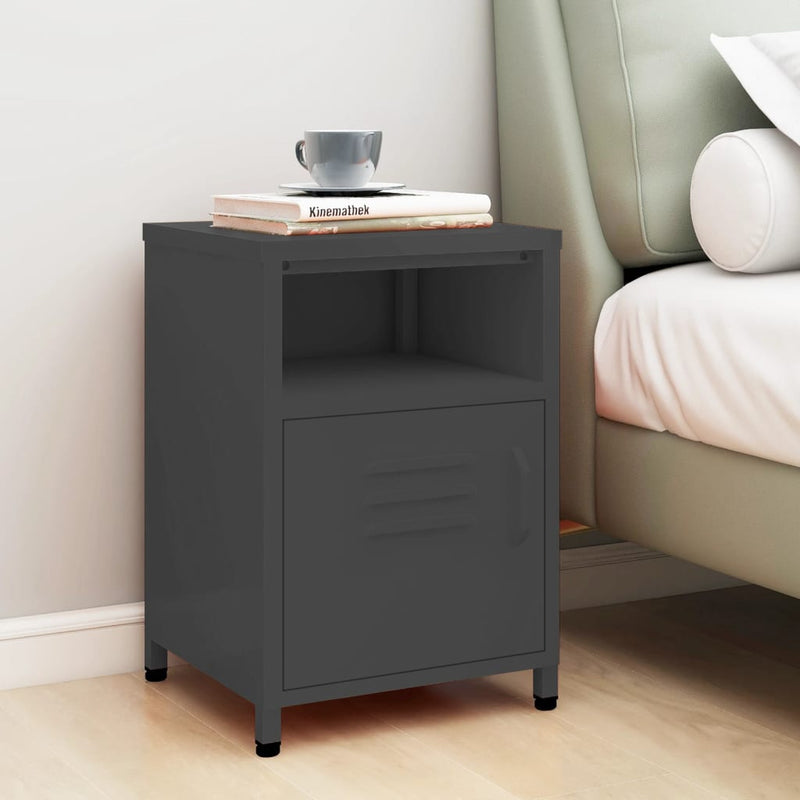 Nightstand Anthracite 35x35x51 cm Steel