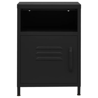 Nightstand Black 35x35x51 cm Steel