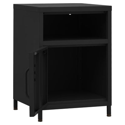 Nightstand Black 35x35x51 cm Steel