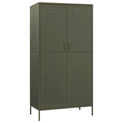 Wardrobe 90x50x180 cm Steel Olive green