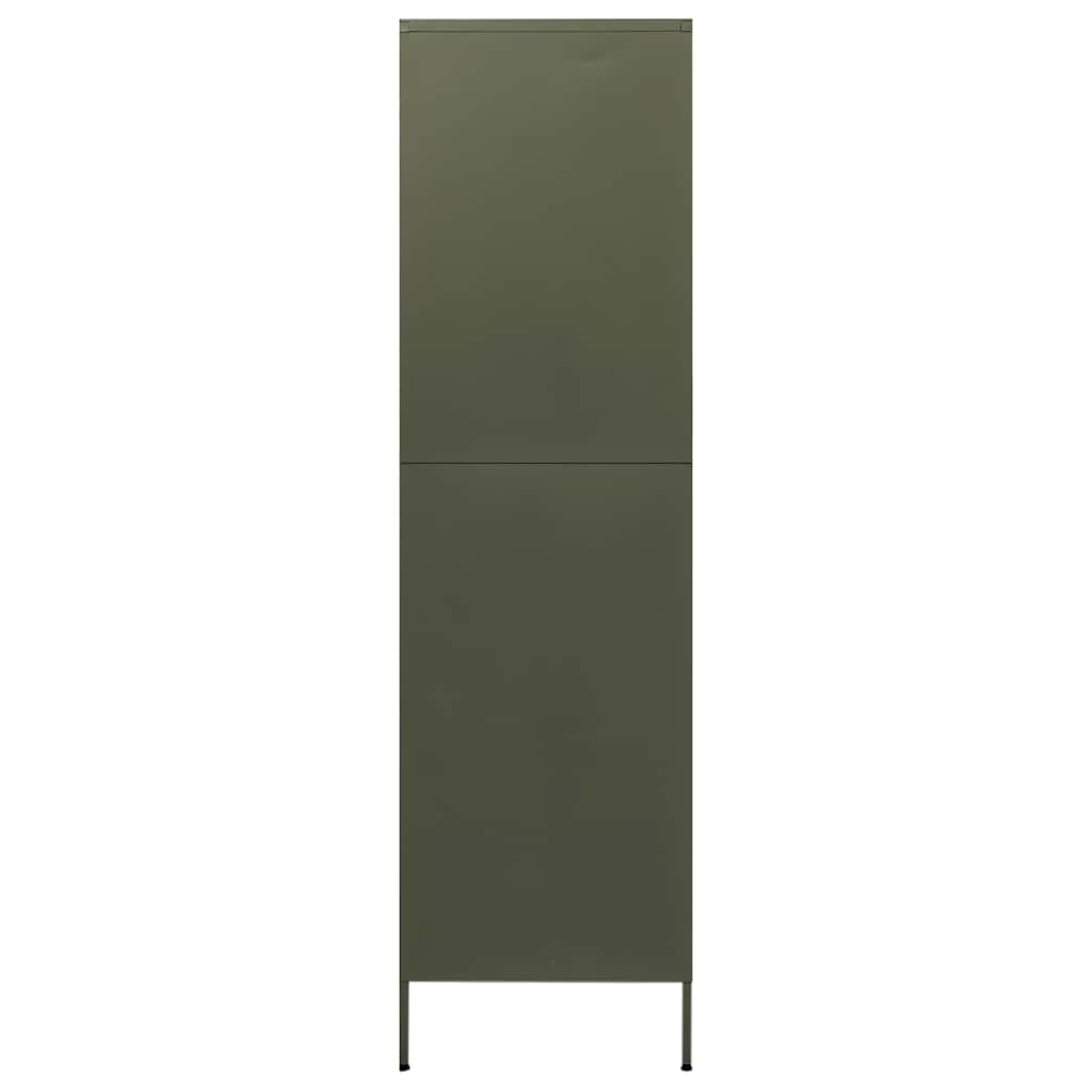 Wardrobe 90x50x180 cm Steel Olive green